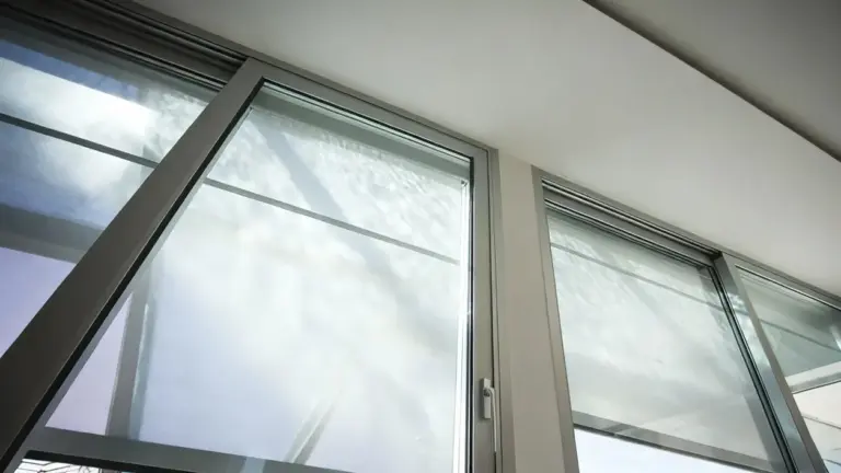 Finestre moderne con tende a rullo che filtrano la luce solare